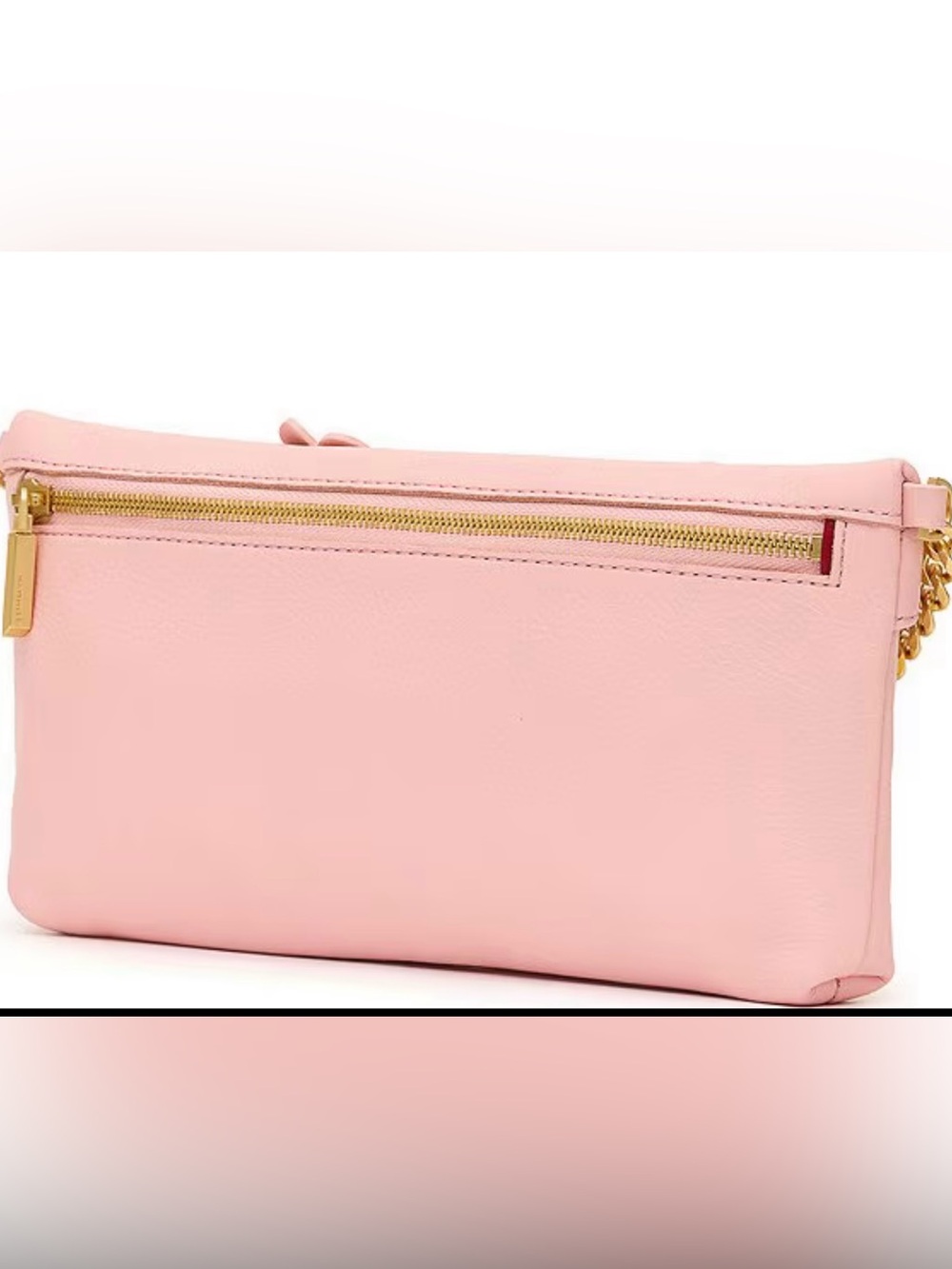 New Flamingo Pink Floral Applique Chain Handle Clutch Bag Invitation Purse - Picture 8 of 9